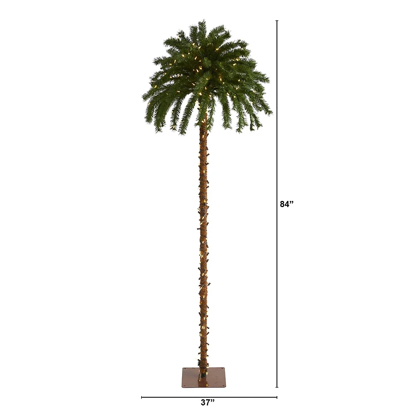 7ft. Pre-Lit Christmas Palm Tree, Warm White LED Lights