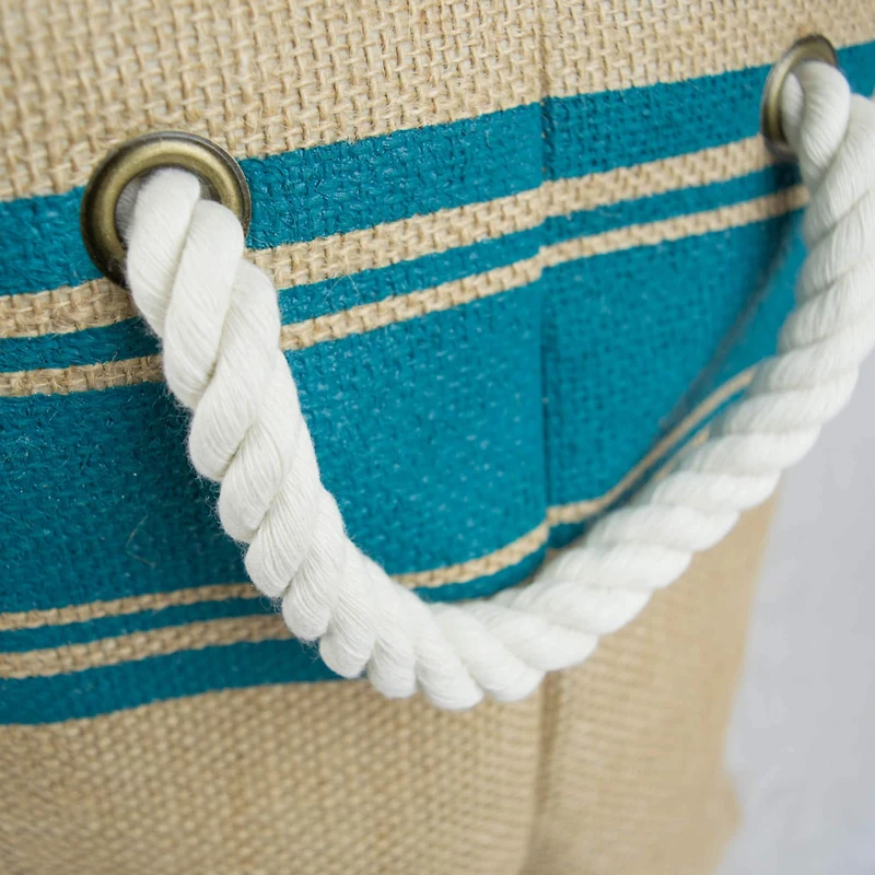 DII® 12" Round Border Burlap Bin