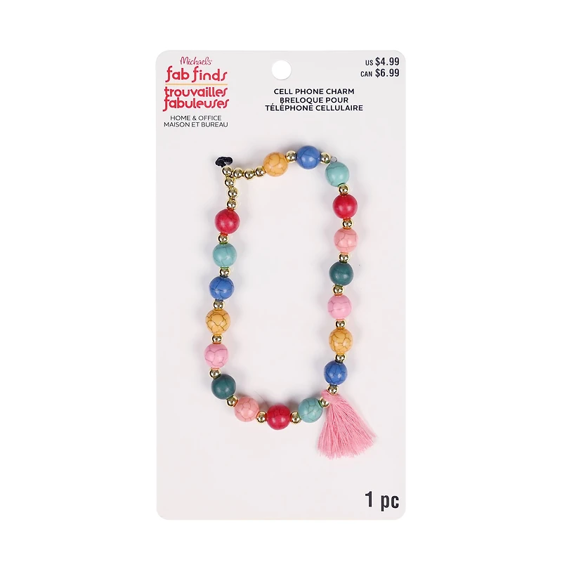 Assorted 5" Cell Phone Charm, 1pc. by Fab Finds