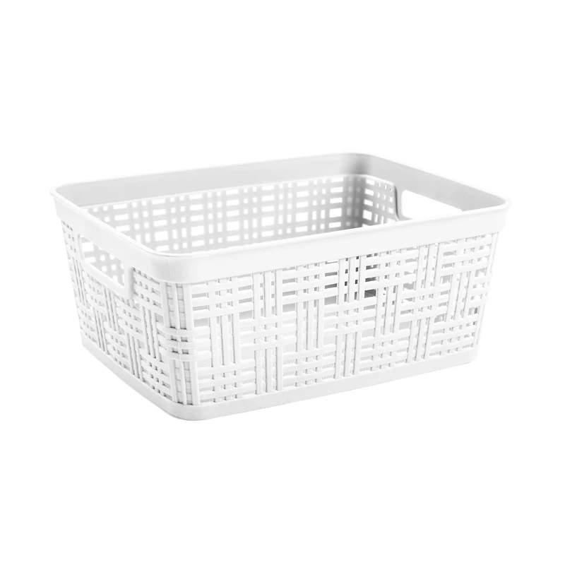 Plastic Wicker Storage Basket by Simply Tidy