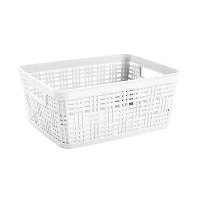 Plastic Wicker Storage Basket by Simply Tidy