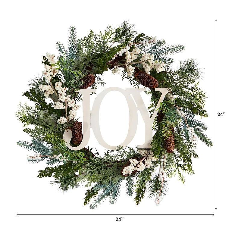 24" Christmas Joy Holiday Wreath