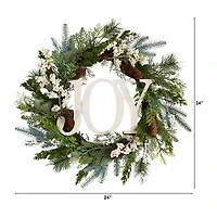 24" Christmas Joy Holiday Wreath