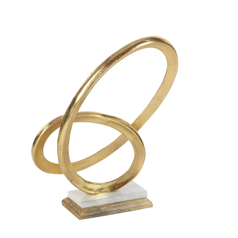 CosmoLiving by Cosmopolitan 17" Gold Aluminum Geometric Sculpture