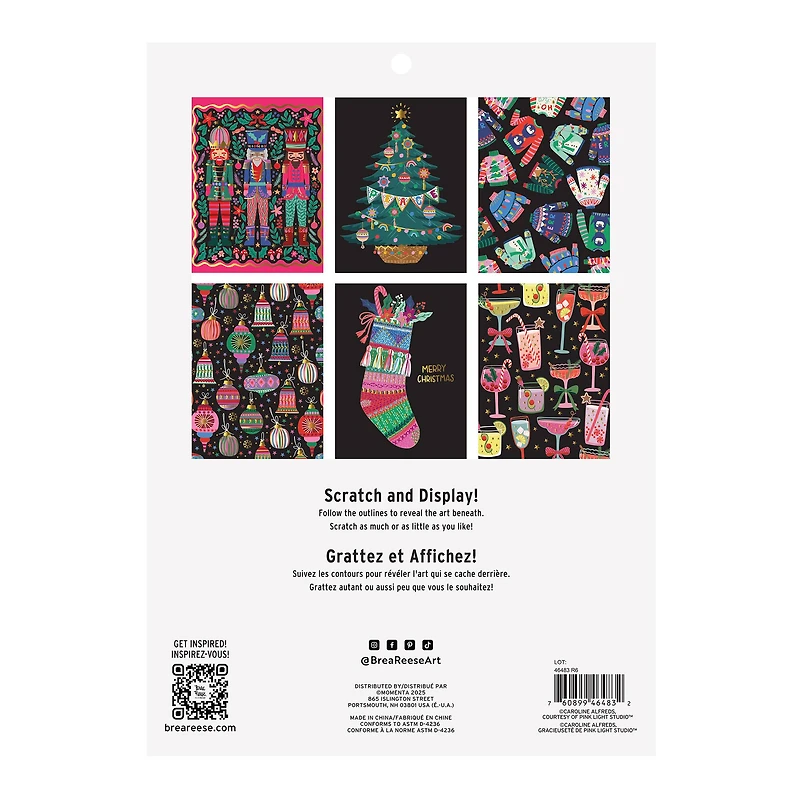 Brea Reese™ 9" x 12" Bright Christmas Scratch Art Paper Pad