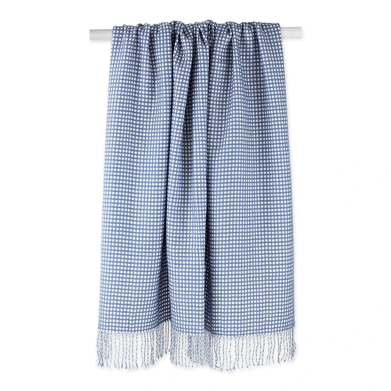 DII® Stonewash Blue & White Waffle Knit Throw