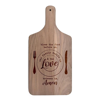 17" Food Before Us Walnut Paddle Cutting Board