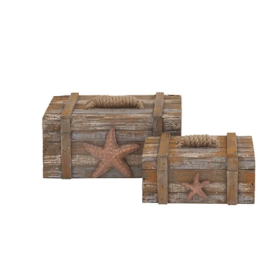 Brown Wood Coastal with Starfish Box Set