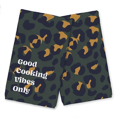 Good Cooking Vibes Only Leopard Tea Towel Set