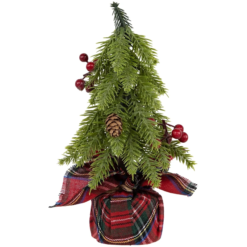 3 Pack 9" Unlit Mini Downswept Pine Artificial Christmas Tree