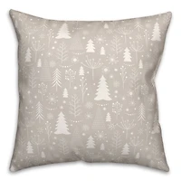Winter Tree Soft Gray 18x18 Throw Pillow