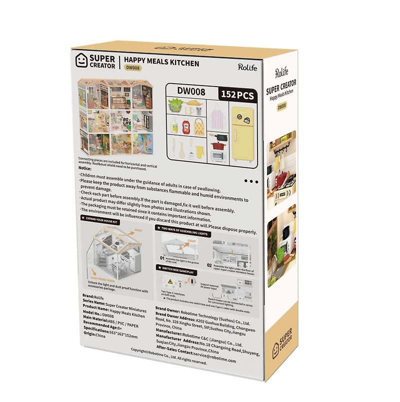 Rolife® Super Creator Happy Meals Kitchen DIY Miniature Kit