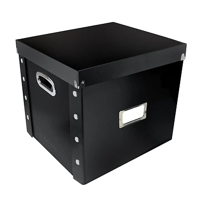 12" Snap-N-Store Black Vinyl Record Storage Box, 2ct.