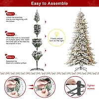 10ft. Pre-Lit Flocked Fir Artificial Christmas Tree, Warm White Lights