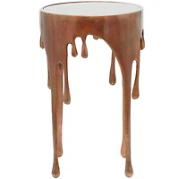 25" Bronze Melting Drip Design Accent Table 