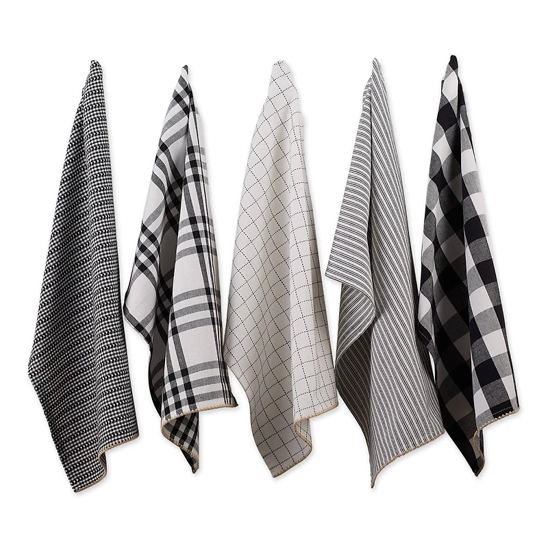DII® Black Farmhouse Woven Dishtowel Set