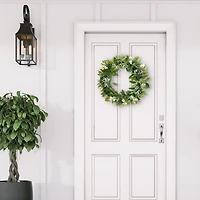 24" Artificial Gypsophila Dogwood Floral Banyan Leaves Spring Wreath