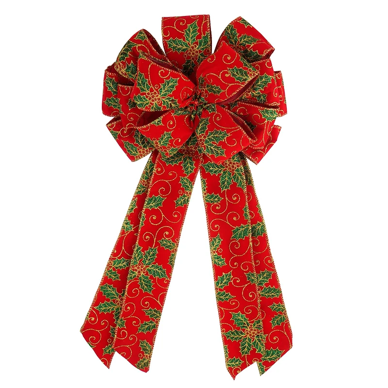 21" Red Holly Tree Bow by Celebrate It®
