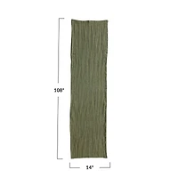 Hello Honey® 108" Green Stonewashed Linen Table Runner