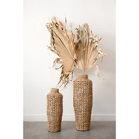 Hello Honey® 22" Handwoven Water Hyacinth & Rattan Floor Vase