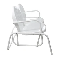 2-Person Outdoor Retro Metal Tulip Double Glider Patio Chair