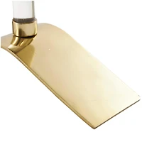 33" Gold Stainless Steel Candle Holder with Wavy Base