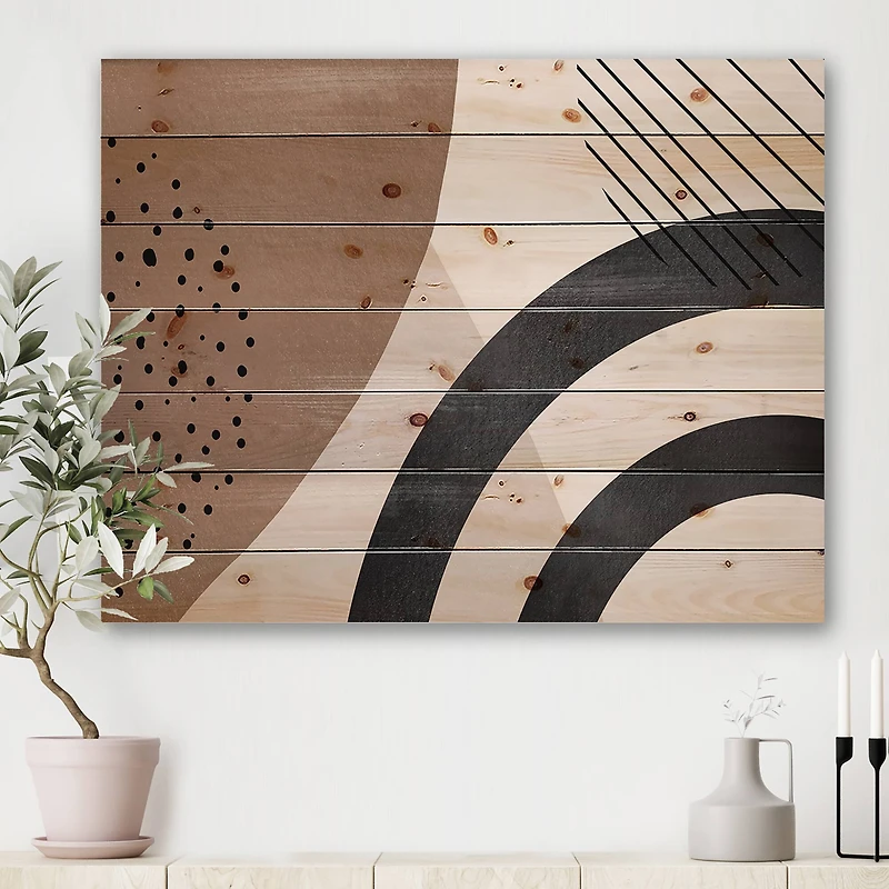 Designart - Abstract Shapes in Terracotta and Ivory Shapes III