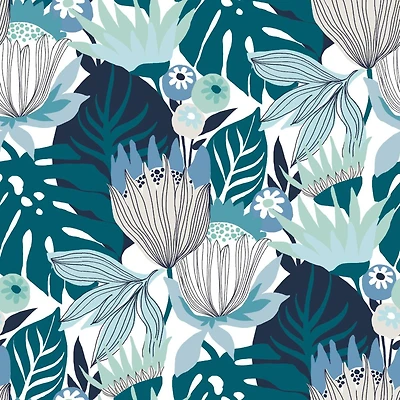 RoomMates Retro Tropical Leaves Peel & Stick Wallpaper
