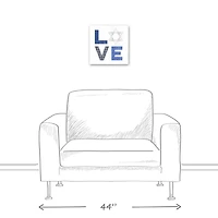 Love Hanukkah Blues 12x12 Canvas Wall Art