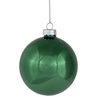 3-Finish Glass Christmas Ball and Onion Ornaments - 3" (80mm) - Forest Green - 9ct