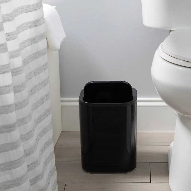 Bath Bliss Black Acrylic 8L Waste Bin