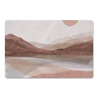 18" x 27" Mauve Boho Abstracted Landscape Floor Mat
