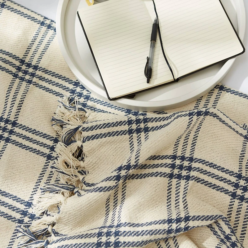 DII® French Blue Modern Farmhouse Plaid Throw