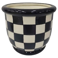 8" Black & White Checker Ceramic Pot by Ashland®