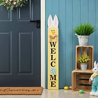 Glitzhome® 42" Wooden Double-Sided Easter Welcome Porch Sign with Bunny Ears