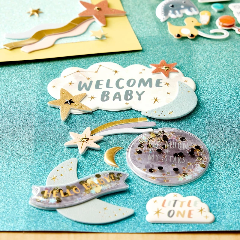 Moon & Stars Welcome Baby Stickers by Recollections™