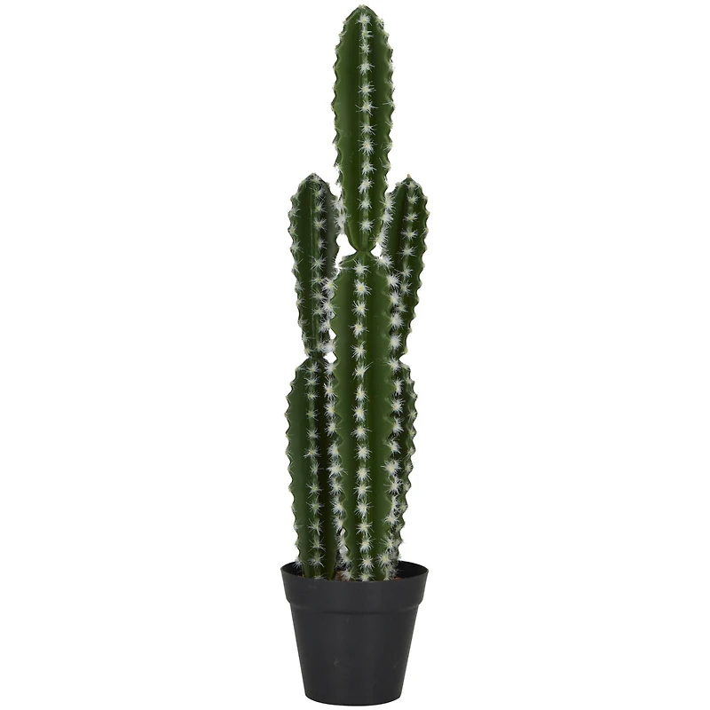 The Novogratz 23" Green Faux Foliage Cactus Artificial Plant With Black Round Pot