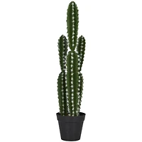 The Novogratz 23" Green Faux Foliage Cactus Artificial Plant With Black Round Pot