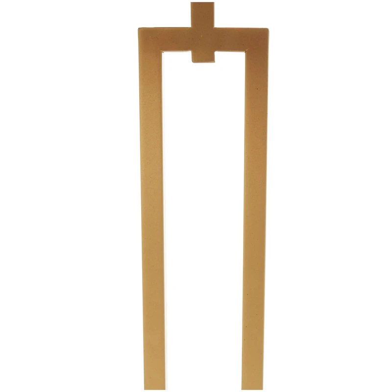 White Marble Geometric Accent Table with Gold Metal Rectangular Stand