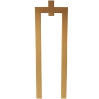 White Marble Geometric Accent Table with Gold Metal Rectangular Stand