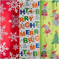 JAM Paper Frosted Holiday Christmas Foil Gift Wrap Set