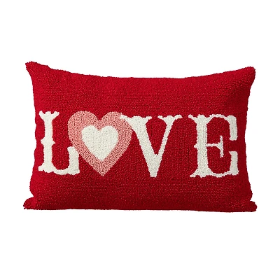 Glitzhome® 18" Valentine's Hooked Love Pillow