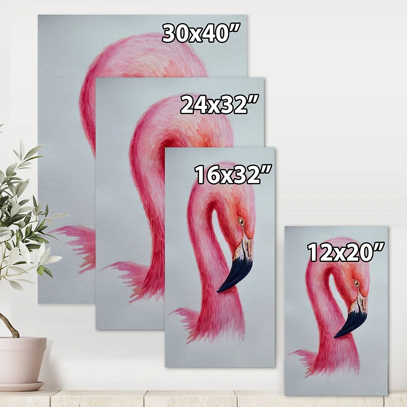 Designart - Portrait of Pink Flamingo IV