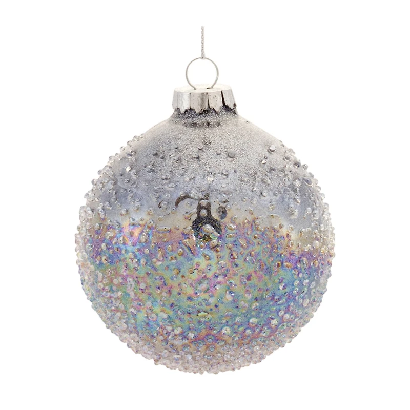 12ct. Textured Iridescent Glass Ball Ornaments