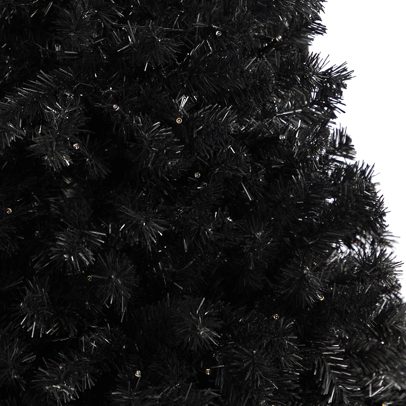 4ft. Pre-Lit Black Artificial Christmas Tree, Clear LED Lights