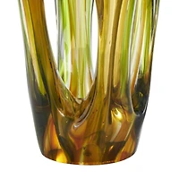 21" Orange Glass Abstract Ombre Cutout Sculpture