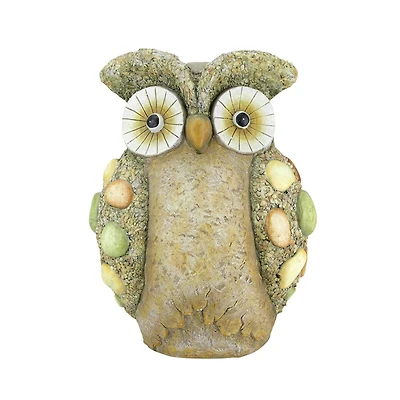 17.25" Weathered Wise Owl Spring Patio Garden Statue