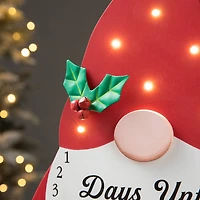Glitzhome® 15'' Lighted Wooden Christmas Gnome Countdown Calendar