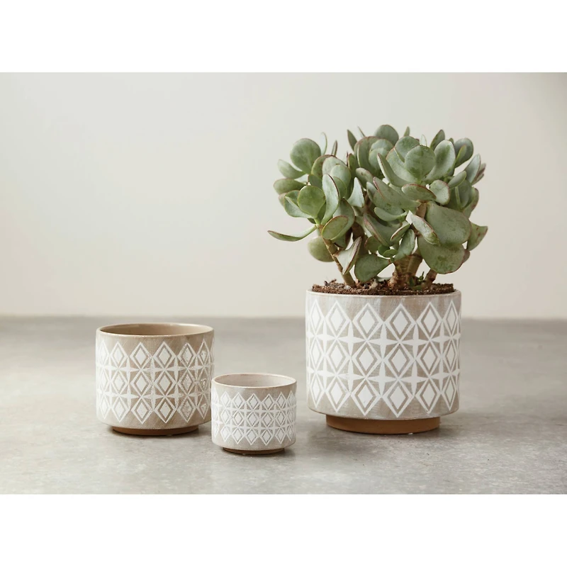 Hello Honey® Gray & White Stoneware Pots Set