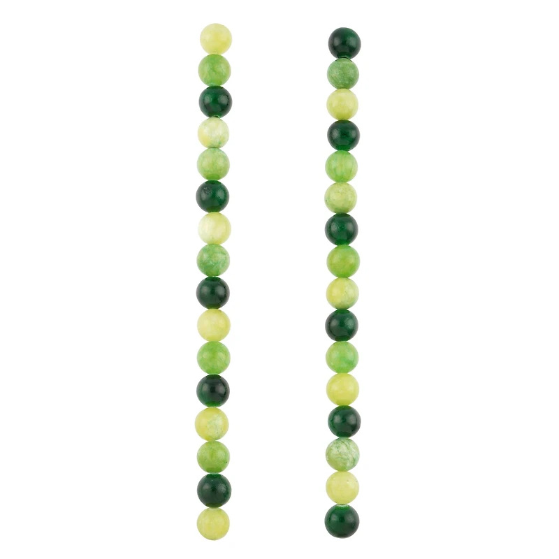 Green Dyed Quartz Round Beads, 8mm by Bead Landing™